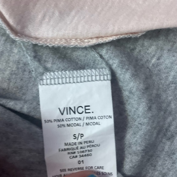 VINCE Three Tone Grey Pink White Long Sleeve Size Medium - Picture 3 of 5